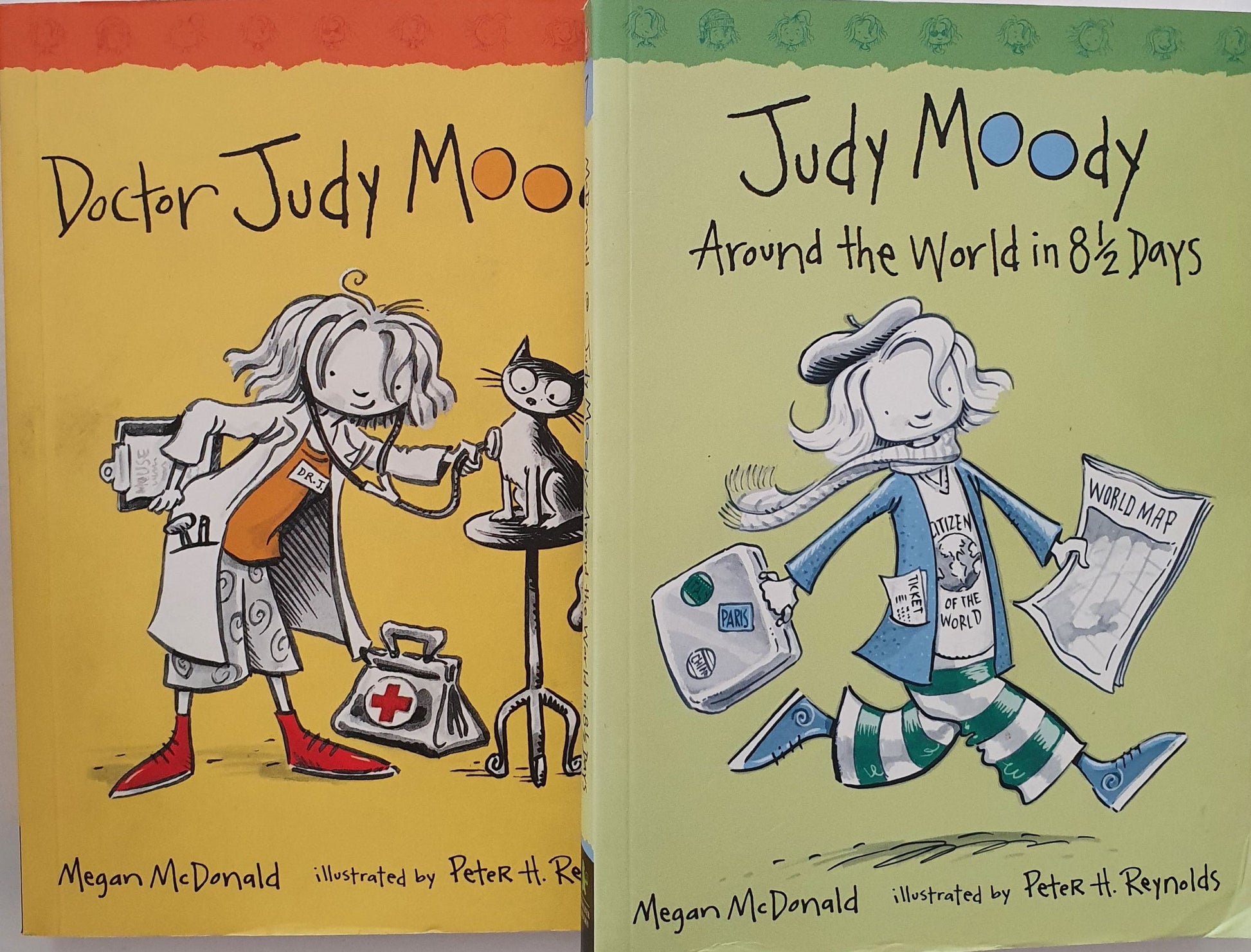 2 books: Doctor Judy Moody, Judy Moody Around the World in 8 1/2 days Like New Judy Moody  (4602615693367)