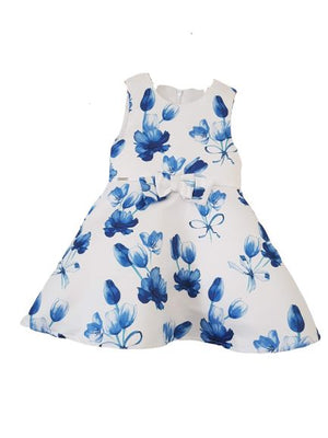 Blue Floral Dress Staccato, 12 months Unknown  (6662165692601)
